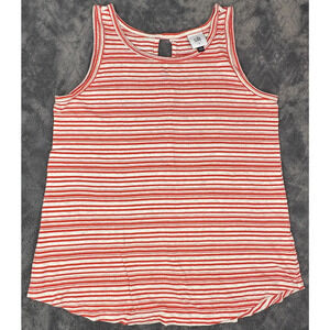 Cabi red/orange and white Stripe Spirit Tank Top Small nautical basics cotton